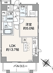 アイディーコート飯田橋 1LDKの間取図画像