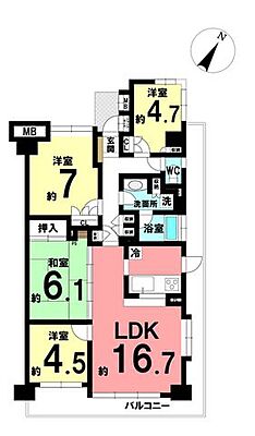 間取り エバーガーデン瀬名 5階/-
