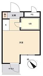TOP船橋No.1 ワンルームの間取図画像