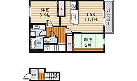 リバーサイド響  ｜ 大阪府豊中市春日町２丁目16番10号（賃貸アパート2LDK・2階・59.18㎡） その2