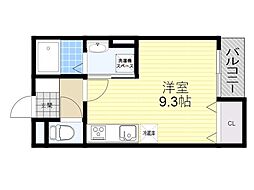 DMタウン 2階ワンルームの間取り