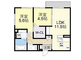 ラ・パーチェ江坂 1  ｜ 大阪府吹田市豊津町37番6号（賃貸アパート2LDK・1階・52.96㎡） その2