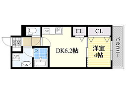 シェトワ千里山 1階1DKの間取り