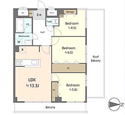 シティハイツ大山 3LDKの間取図画像