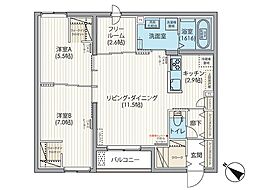 エフュート宮の沢 4階3LDKの間取り