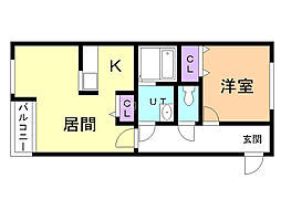 プレアデス 1LDKの間取図画像