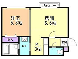 セカンドキューブ 1LDKの間取図画像