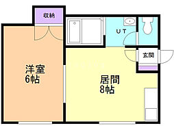 サンコート星置2 1LDKの間取図画像