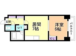コートロティ琴似 1DKの間取図画像