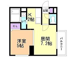 エクセレント壱番館 1LDKの間取図画像