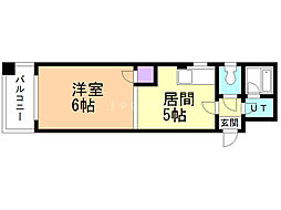 パレス発寒南 1DKの間取図画像