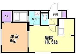 リッツグランデ宮の沢 1LDKの間取図画像