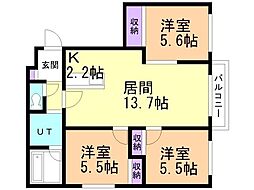 プレミア山の手 3LDKの間取図画像