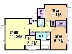 エフプレイス2 2LDKの間取図画像