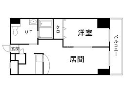 クレア西野 1LDKの間取図画像