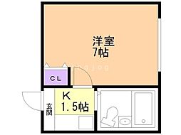 ピアコート前田 1Kの間取図画像