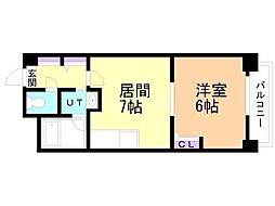 コートロティ琴似 1DKの間取図画像