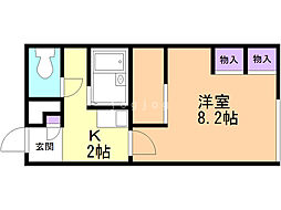 レオパレス川島 1Kの間取図画像