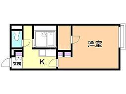 レオネクスト二十四軒 1Kの間取図画像