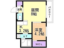 S-RESIDENCE西町 1LDKの間取図画像