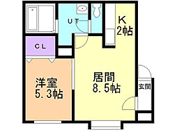 カーナハギナカ西宮の沢 1LDKの間取図画像