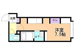 LeoI ワンルームの間取図画像
