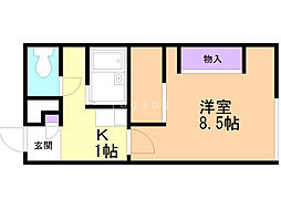 レオパレス西野43 1Kの間取図画像