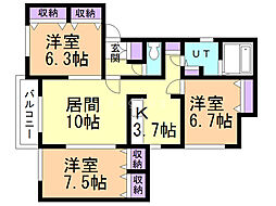 プライムローズ 3LDKの間取図画像