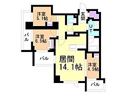 札幌市西区琴似一条5丁目マンション 3LDKの間取図画像