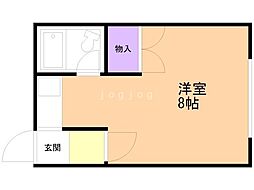 メゾン山田 ワンルームの間取図画像