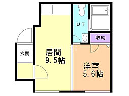 PRESENCE発寒南2 1LDKの間取図画像