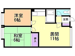 ハイツ香 2LDKの間取図画像
