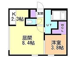 Glandoak 1LDKの間取図画像