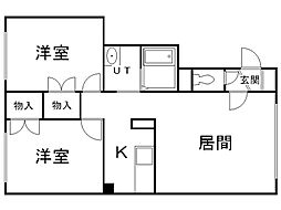 ルミエール福井10 2LDKの間取図画像