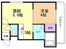 フルハート 1LDKの間取図画像