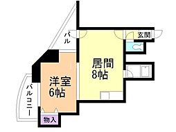 スタジオ108琴似 1LDKの間取図画像
