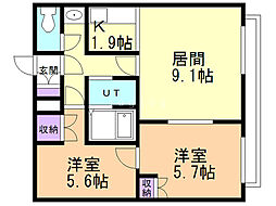 Coz-Kee'll 2LDKの間取図画像