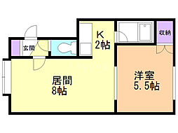 クレバーヒルズ 1LDKの間取図画像