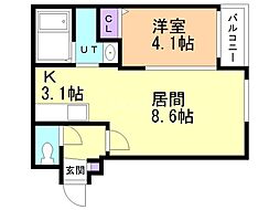 コスモスT&S 1LDKの間取図画像