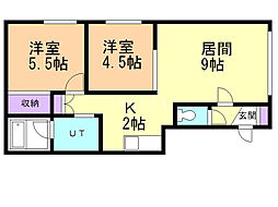 フィオーレパーク 2LDKの間取図画像