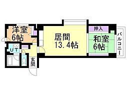 宮の沢1条館 2LDKの間取図画像