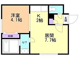 エンバシー発寒南 1LDKの間取図画像