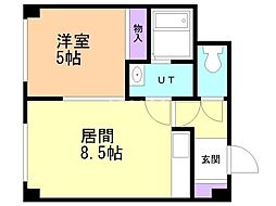 ウエストコート22 1LDKの間取図画像