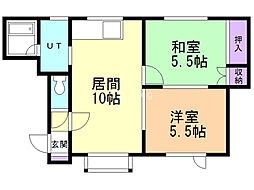 ファミール富丘 2LDKの間取図画像