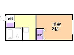 コーポわかば ワンルームの間取図画像