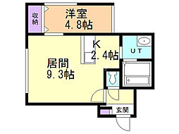 gardenterrace 1LDKの間取図画像