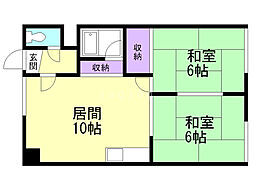 ハイツパークサイド 2LDKの間取図画像