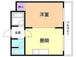 琴似1・6マンション 1DKの間取図画像