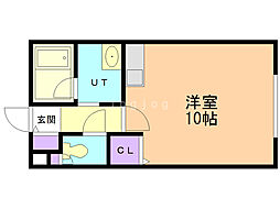 クレオコート ワンルームの間取図画像