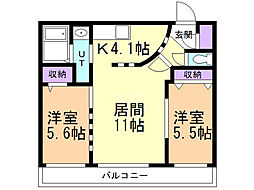 ガーデンテラス24 2LDKの間取図画像